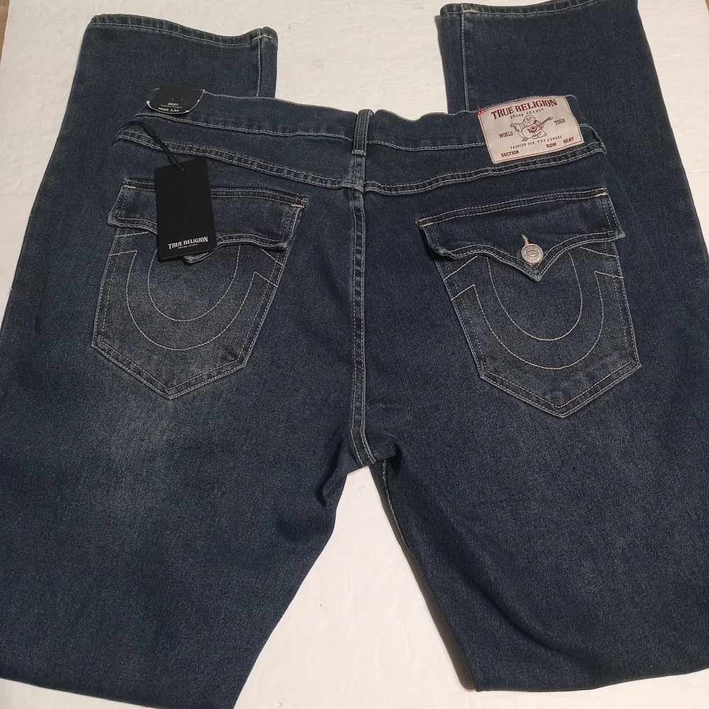 True Religion Men's Ricky Relaxed Straight Leg Blue Jeans NWT